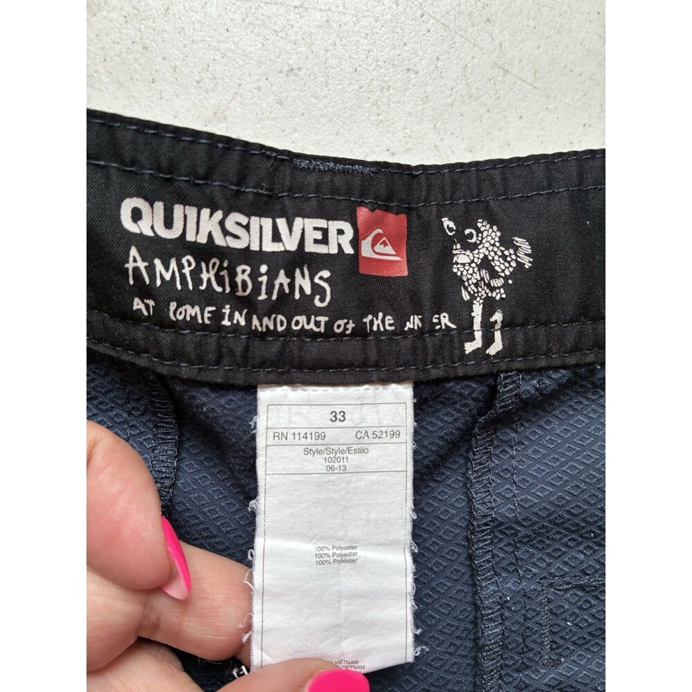Quiksilver Amphibian Shorts Mens 33 Black Hybrid Surf Swim Stretch 4-Way - Picture 4 of 8